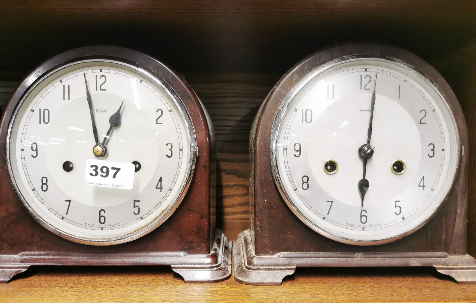 Four bakelite mantel clocks, largest H. 19cm. - Image 3 of 3