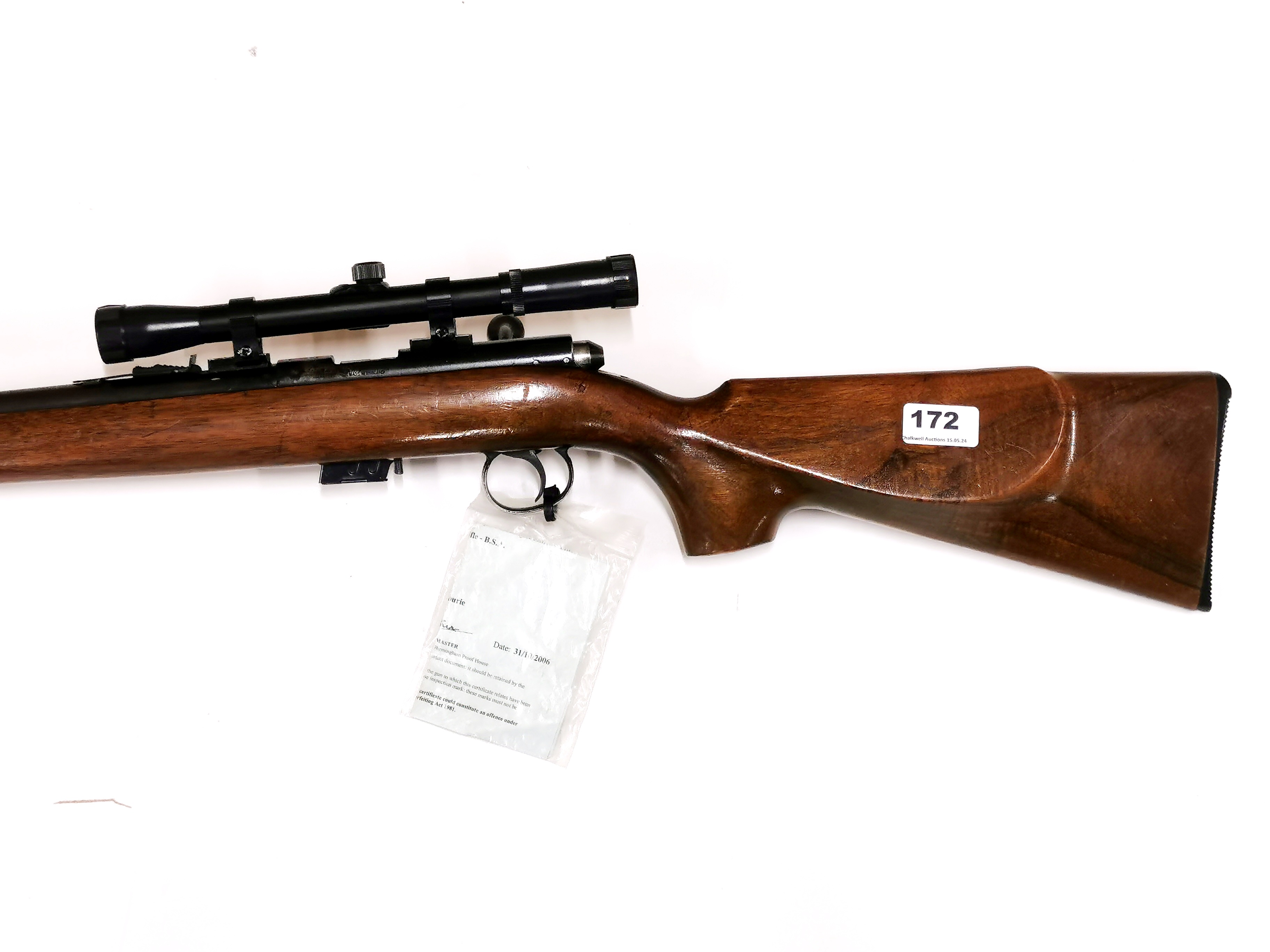 A BSA supersport-5 bolt action rifle with telescopic sight. With deactivation certificate. - Image 2 of 6