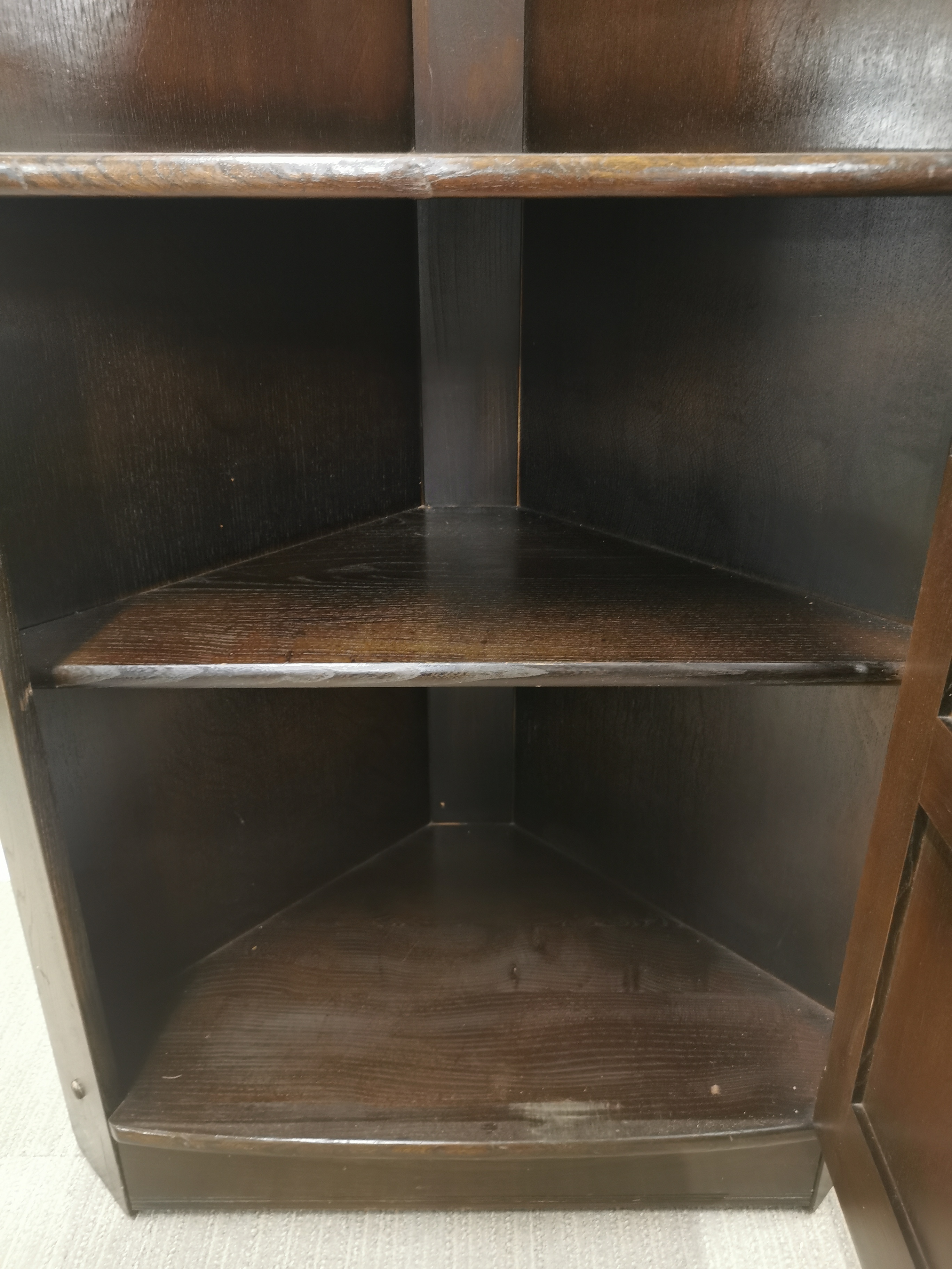 A mid 20thC Ercol corner cabinet, 184 x 76 x 42cm. - Image 4 of 4