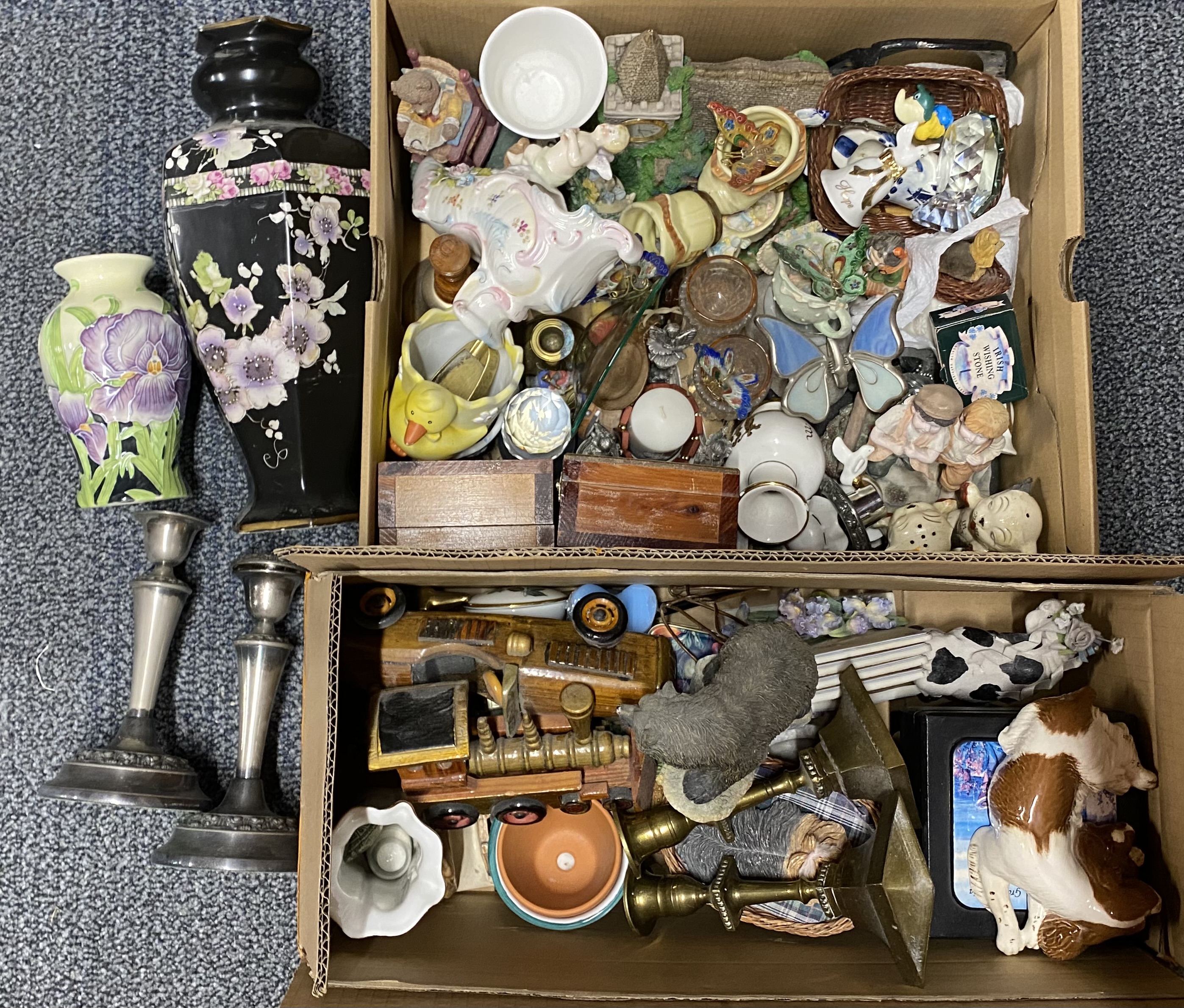 Two boxes of mixed china and other items.