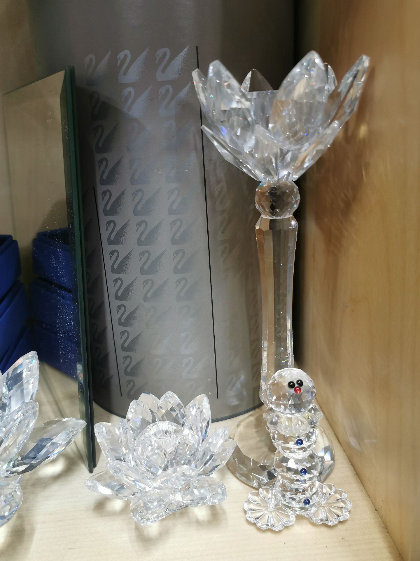 A group of boxed Swarovski crystal items including candle holders and a Santa Maria Galleon, - Image 5 of 7