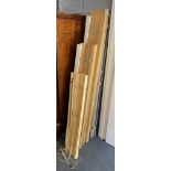 Five good quality wooden window blinds, a pair and three singles, pair W. 162 x 2.