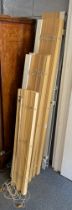 Five good quality wooden window blinds, a pair and three singles, pair W. 162 x 2.