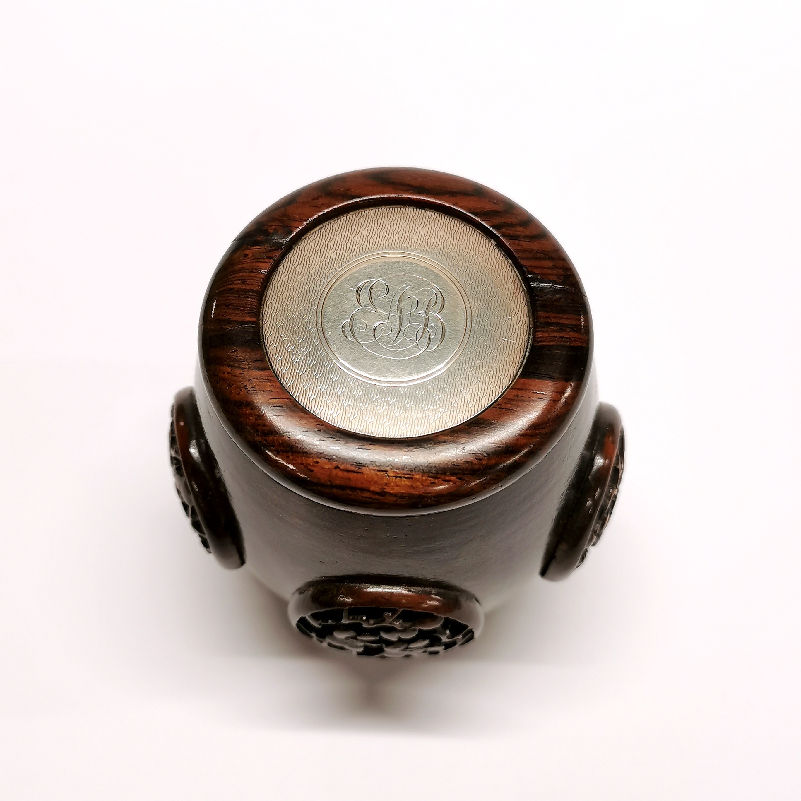 A Chinese carved hardwood box and cover, box H. 9cm. - Image 2 of 3