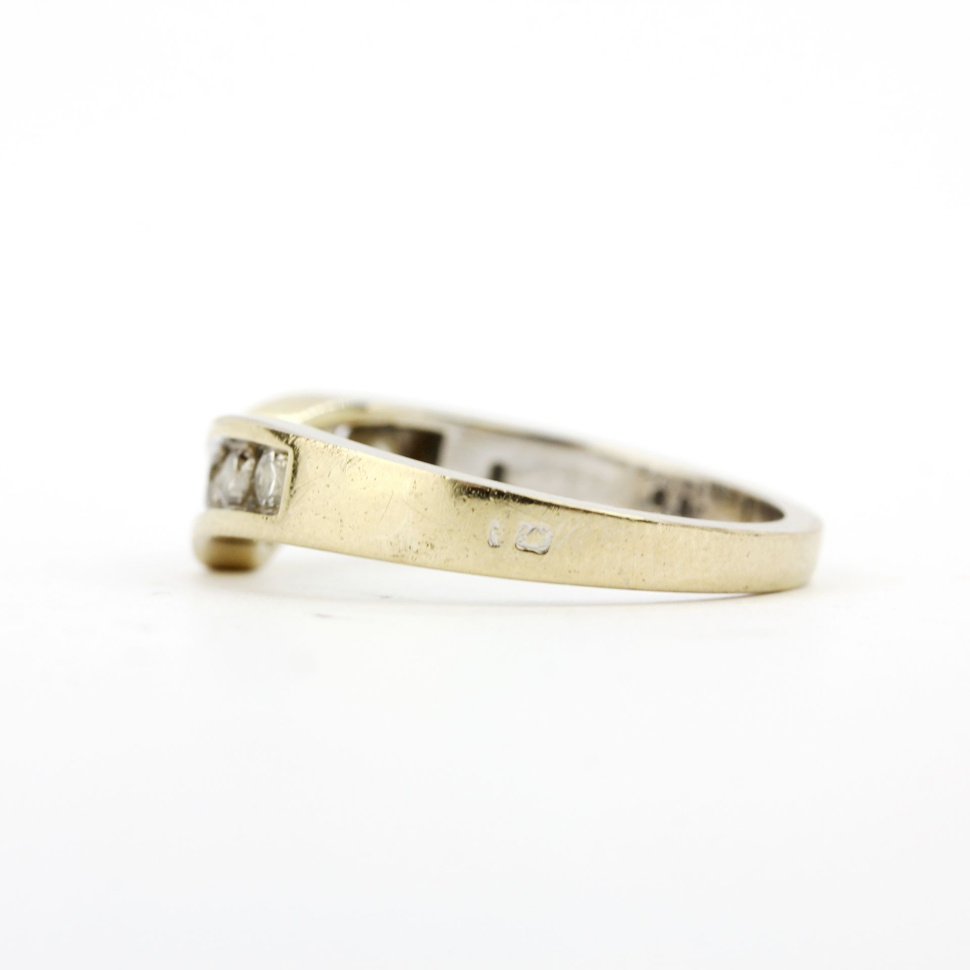 An 18ct yellow gold wishbone ring set with brilliant cut diamonds, approx. 0.5ct., ring size N. - Image 3 of 3