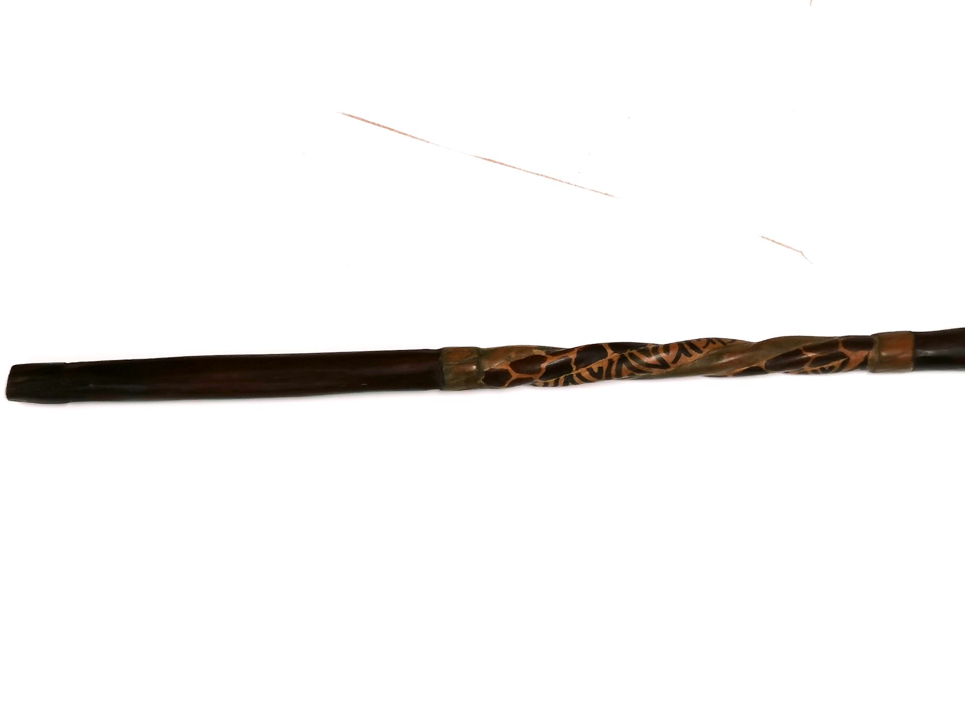 A carved African hardwood walking stick, L. 93cm. - Image 3 of 4