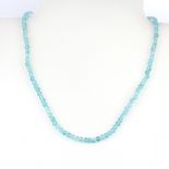 An apatite bead necklace, L. 44cm.