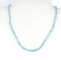 An apatite bead necklace, L. 44cm.