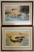 Robert Taylor (British) Two large pencil signed limited edition lithographs "Remember Pearl Harbour"