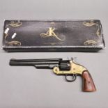 A vintage working action inert retrospective copy of a Schoffield revolver, full weight and size