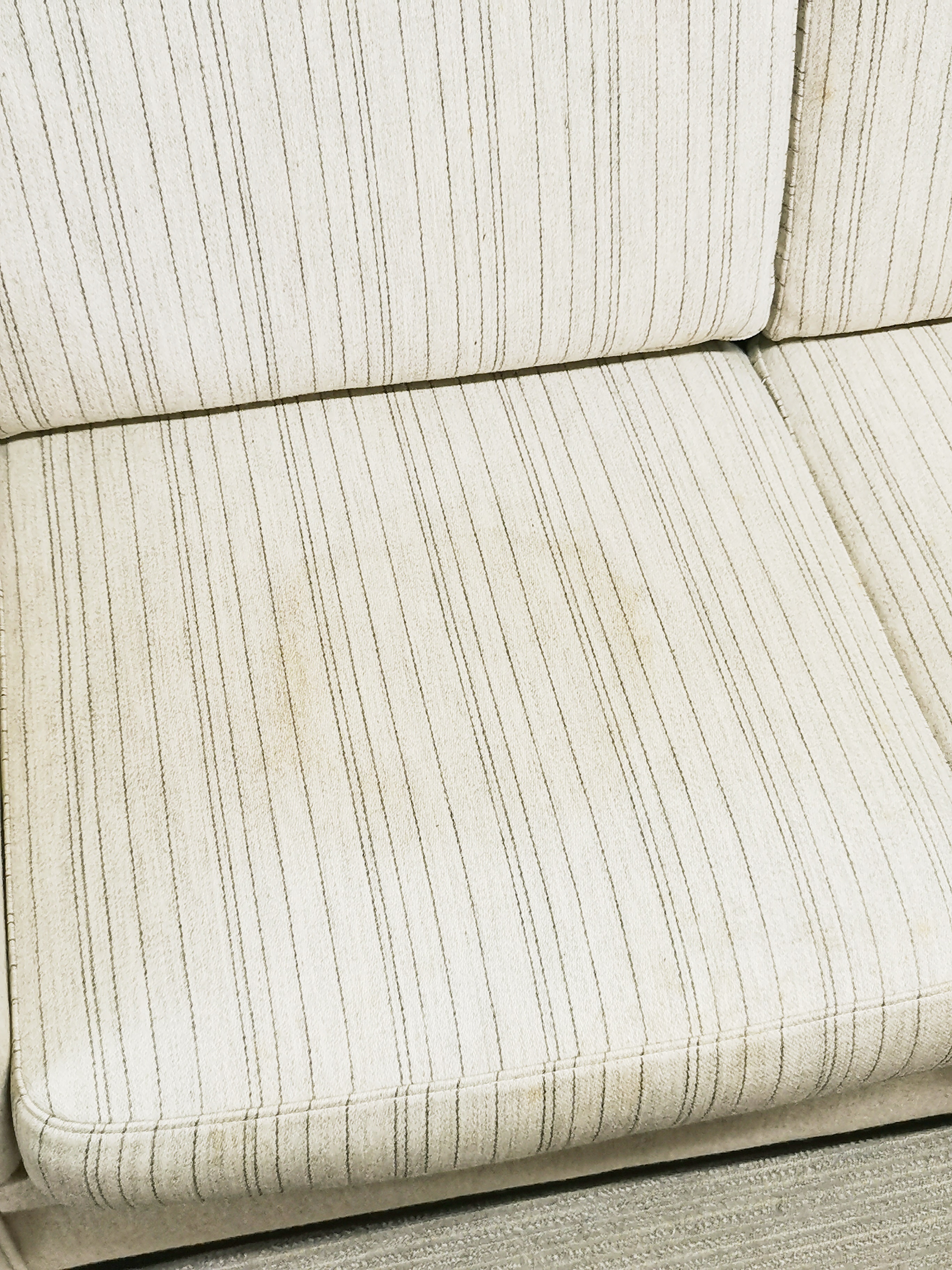 A 1970's Danish Borge Morgensen design three seat sofa upholstered in fine wool grey stripe and - Image 4 of 5