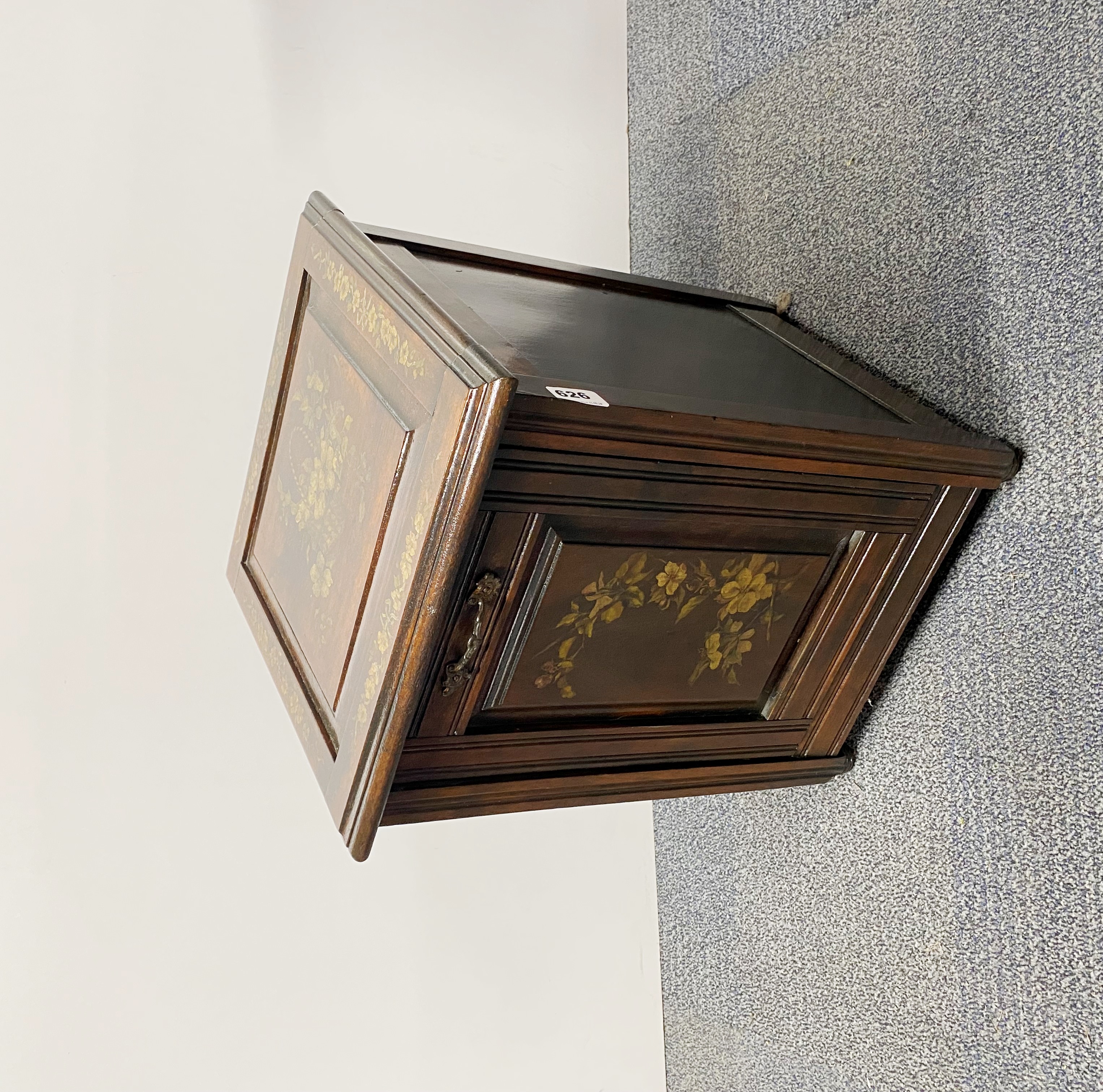 A Victorian painted coal box and small cabinet, coal box 38 x 38 x 52cm.