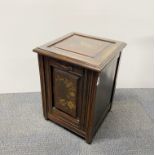 A Victorian painted coal box and small cabinet, coal box 38 x 38 x 52cm.