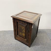 A Victorian painted coal box and small cabinet, coal box 38 x 38 x 52cm.