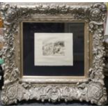 An ornately framed engraving of Christ disputing with the doctors, frame size 98 x 87cm.