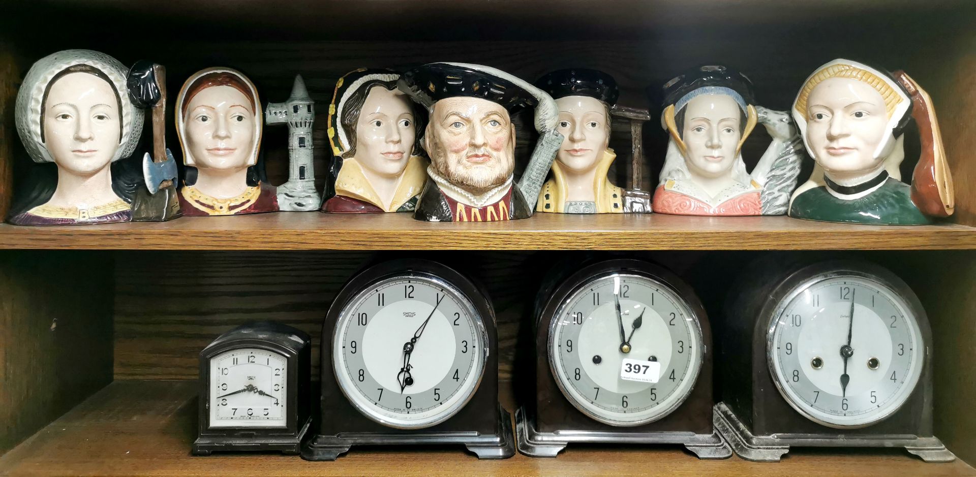 A set of seven large Royal Doulton character jugs of King Henry XIII and his six wives.