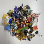 A box of mixed animated characters including Disney etc.