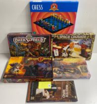 Six board games including Dragon Strike.