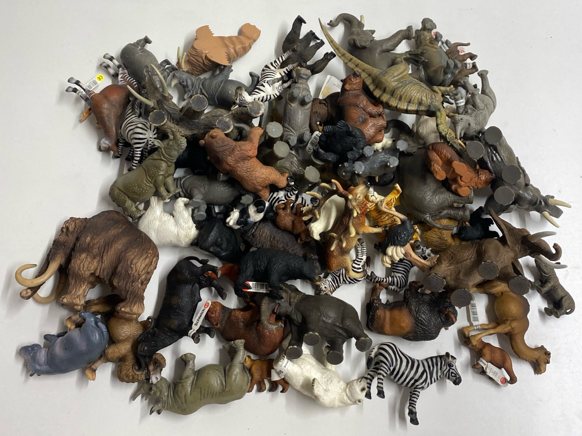 A quantity of Schleich animals including Prehistoric and others.