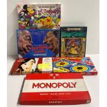 Six board games including Monopoly.