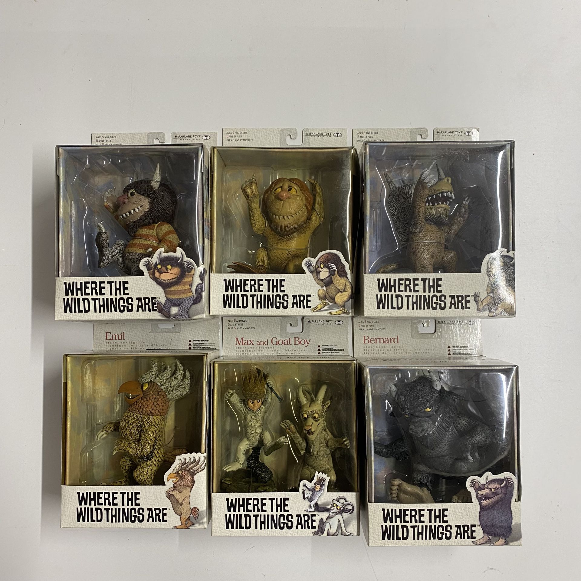 McFarlene where the wild things are 6 figure set. Sealed complete set.