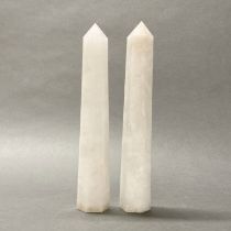 A group of two large polished quartz points. Tallest H. 30cm.