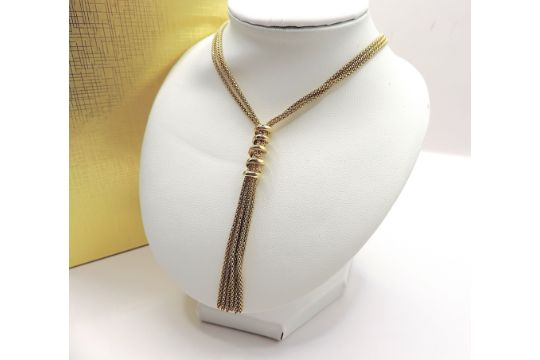 Veronese Italy Gold on Sterling Silver Tassel Lariat Necklace New with Gift Box.A beautiful nec - Image 2 of 6