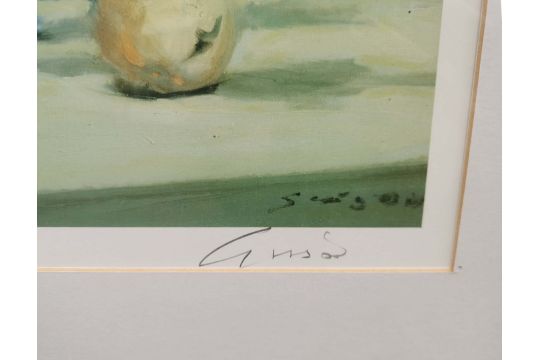 A gilt framed limited edition 496/500 print of still life with indistinct pencil signed signature, - Image 3 of 7