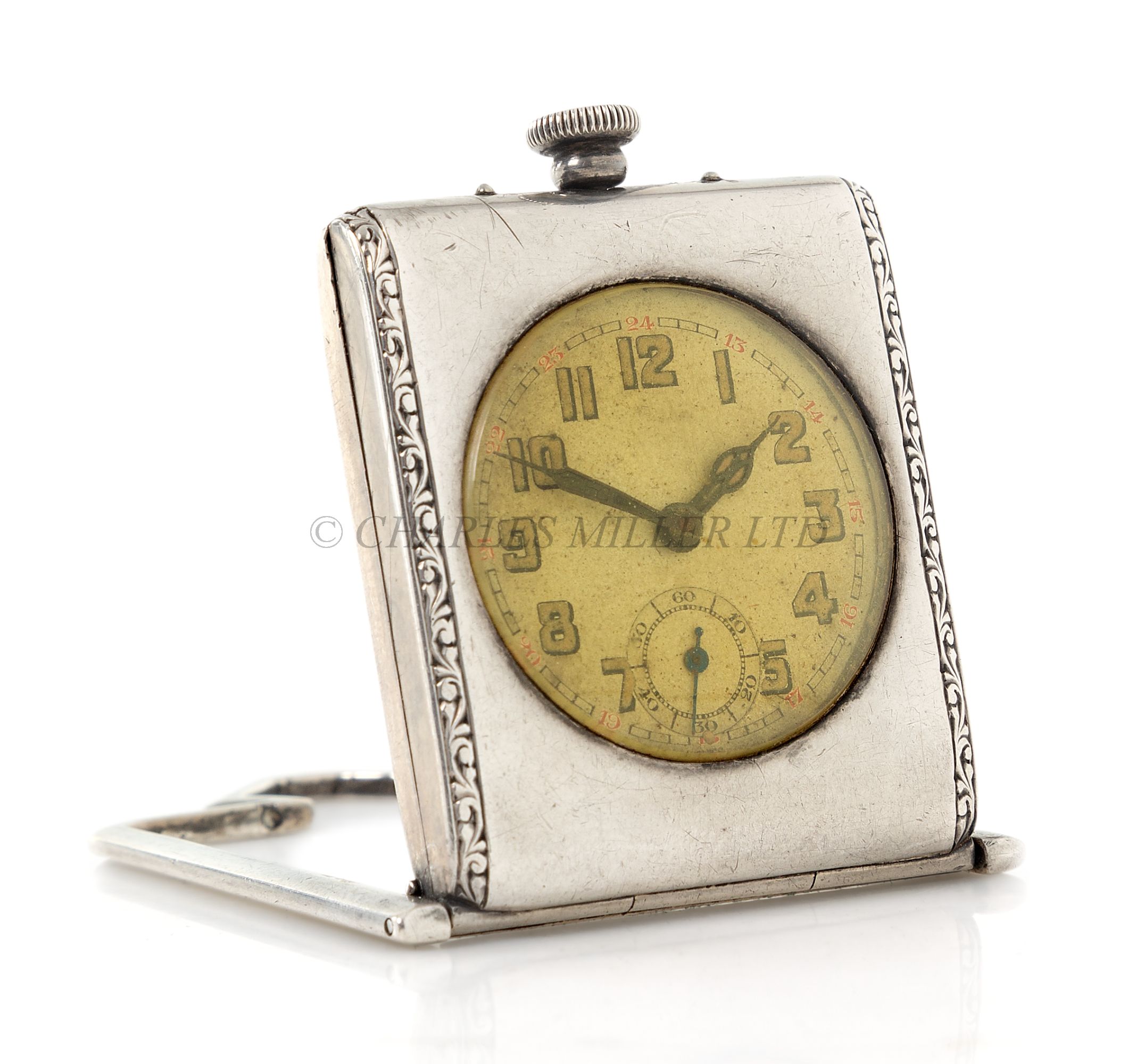 A SILVER FOB WATCH COMMEMORATING THE VOYAGE OF THE AIRSHIP GRAF ZEPPELIN BETWEEN LAKEHURST AND