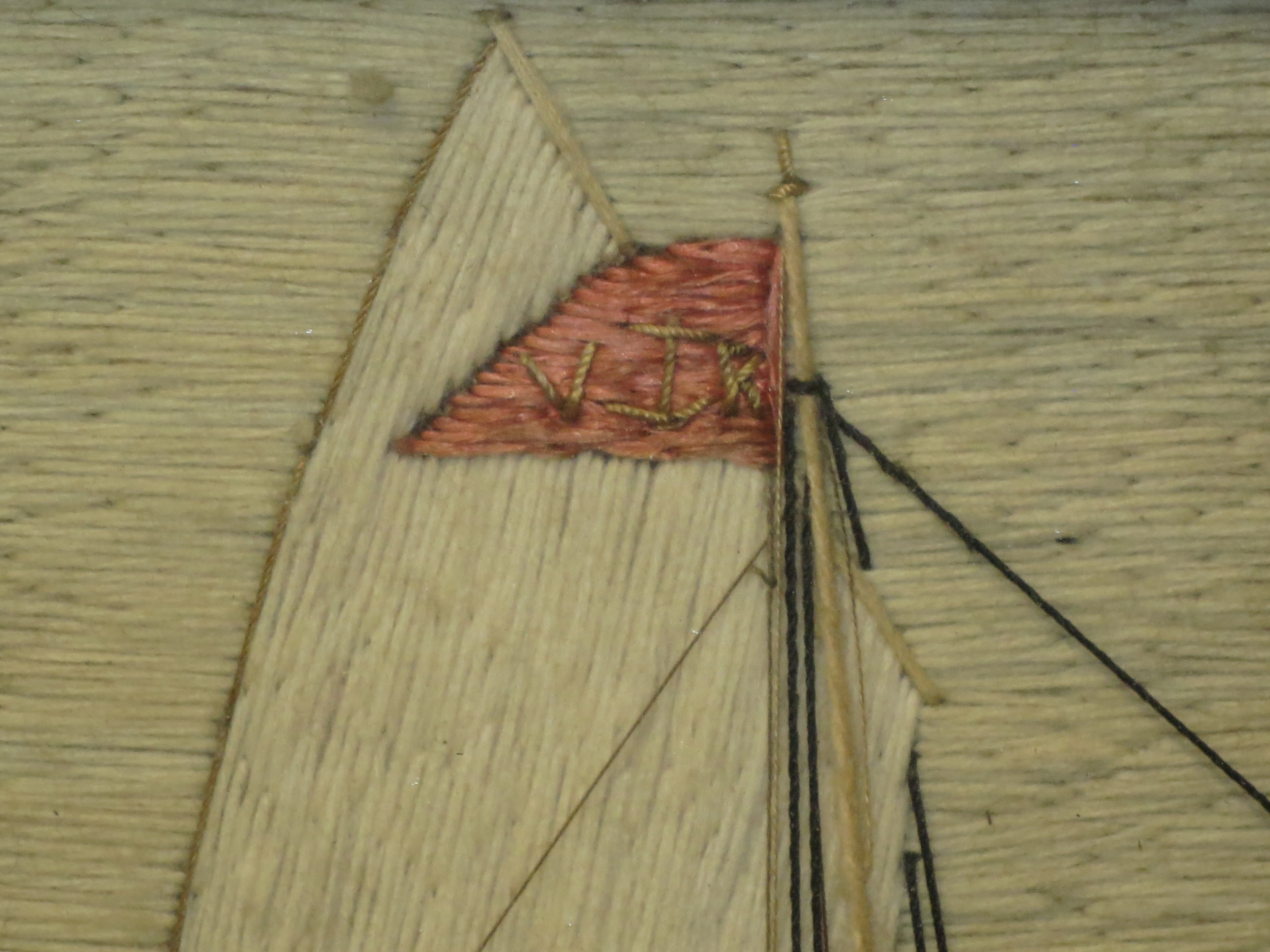 A RARE PAIR OF WOOLWORKS FOR A SCHOONER YACHT OF THE ROYAL VICTORIA YACHT CLUB, CIRCA 1880 - Image 6 of 6
