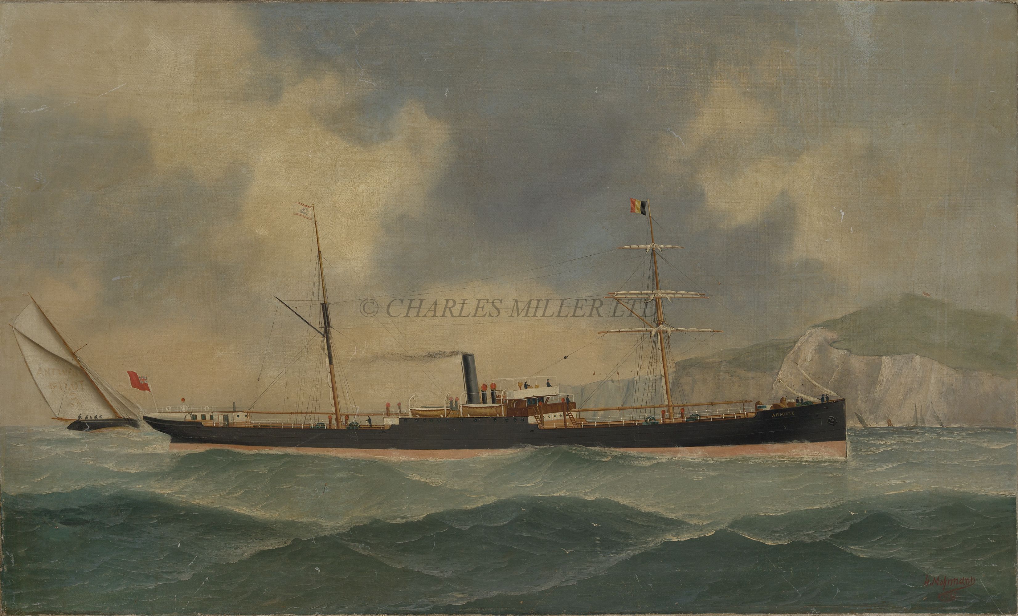 JOHN HENRY MOHRMANN (BELGIAN, 1857-1916) - THE R. MACANDREW & CO. PASSENGER-CARGO SHIP 'ARIOSTO'