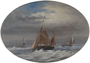 P* L* (19TH CENTURY) - THREE STUDIES OF FISHING BOATS