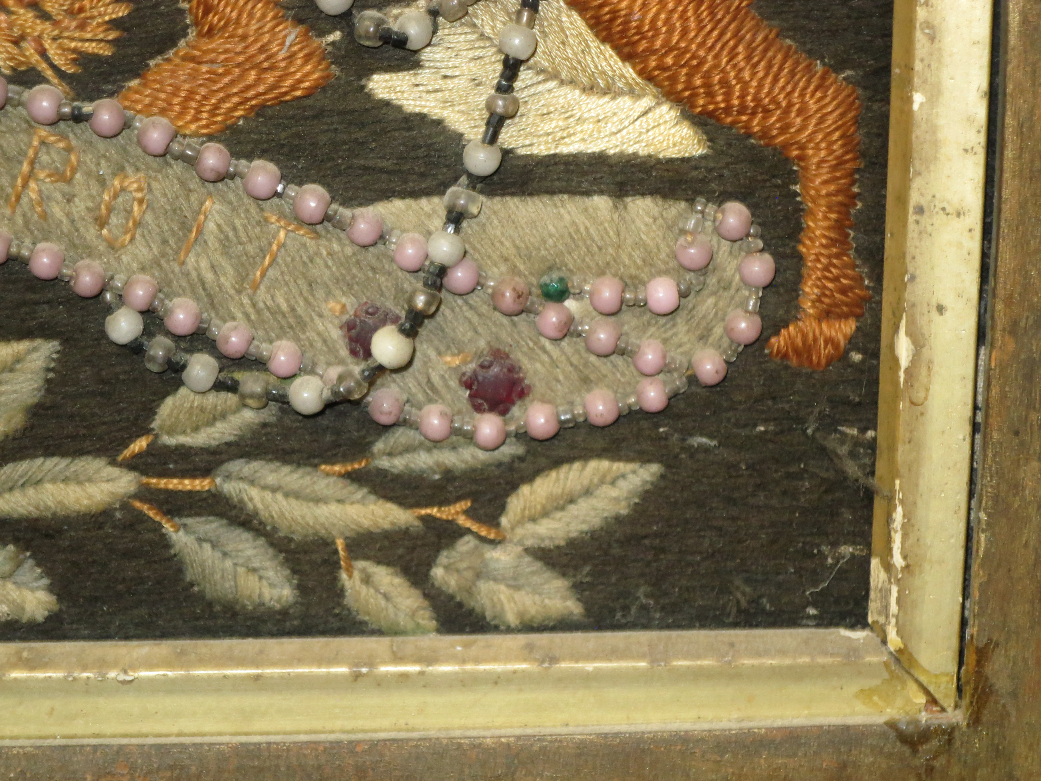A 19TH CENTURY SAILOR'S WOOLWORK PICTURE AND FRAME - Image 6 of 8
