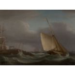 ATTRIBUTED TO THOMAS WHITCOMBE (1763-1824) - STUDY OF A CUTTER LEAVING THE HARBOUR