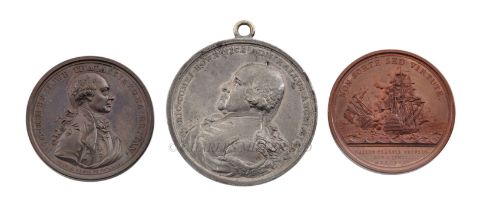 THREE MEDALS COMMEMORATING ADMIRAL HOWE AND THE BATTLE OF THE GLORIOUS FIRST OF JUNE 1794