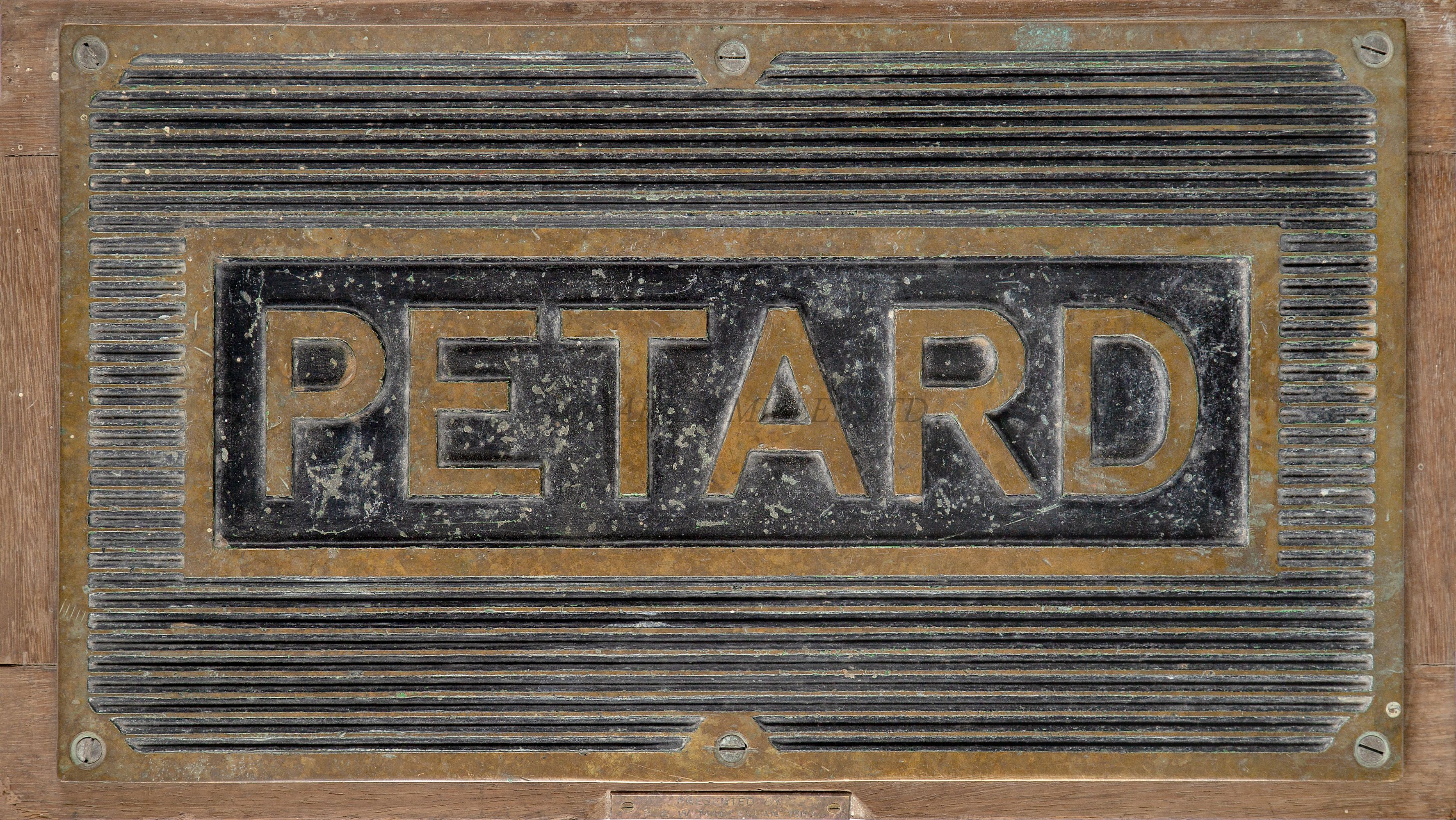 A TREAD PLATE FROM H.M. DESTROYER 'PETARD', WHICH ASSISTED IN THE SINKING OF U559 AND THE RECOVERY