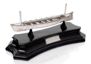 A SILVER PRESENTATION MODEL LIFEBOAT FOR P&O, 1866