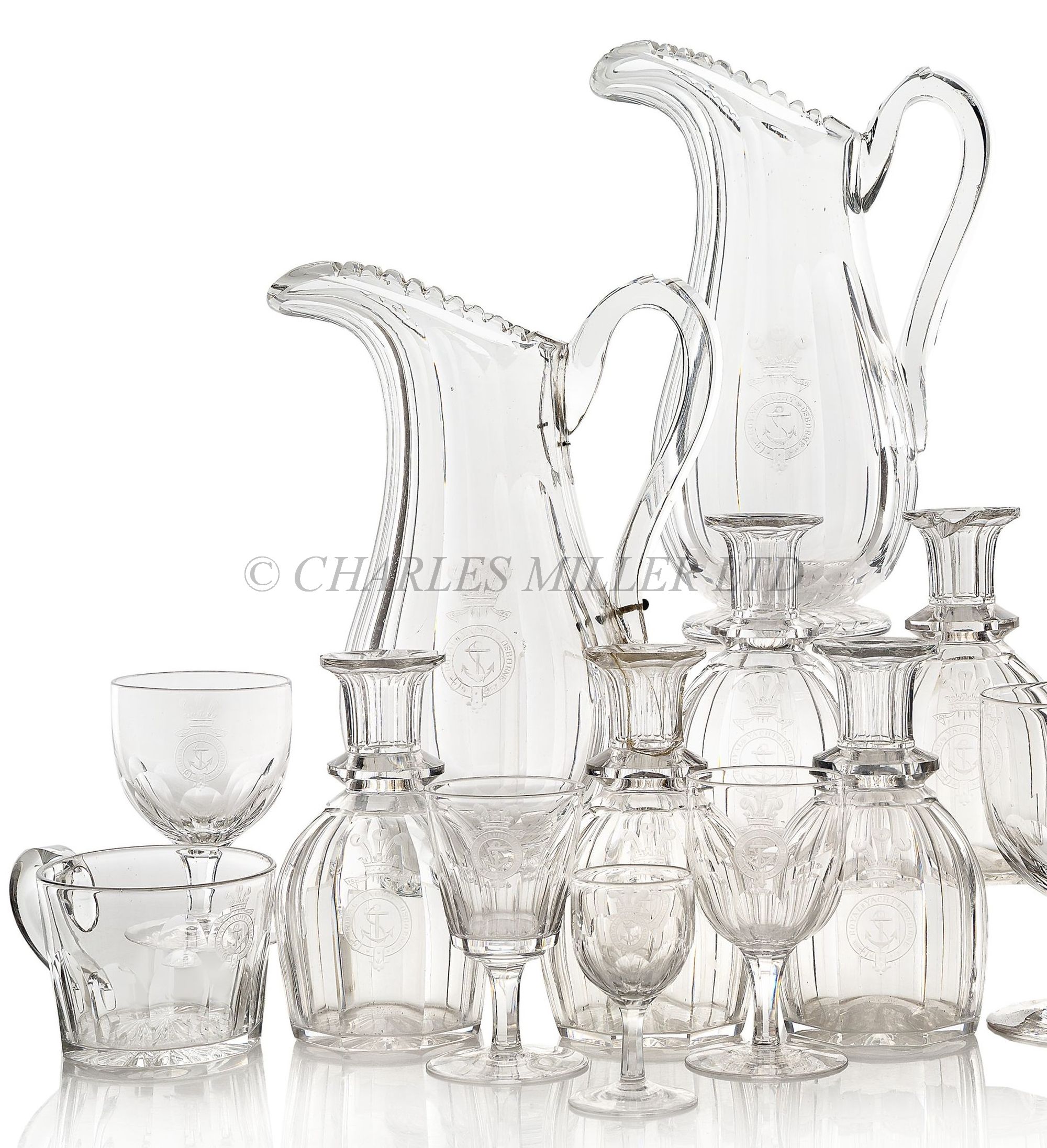 QUANTITY OF GLASSWARE FROM THE ROYAL YACHT 'OSBORNE', CIRCA 1890