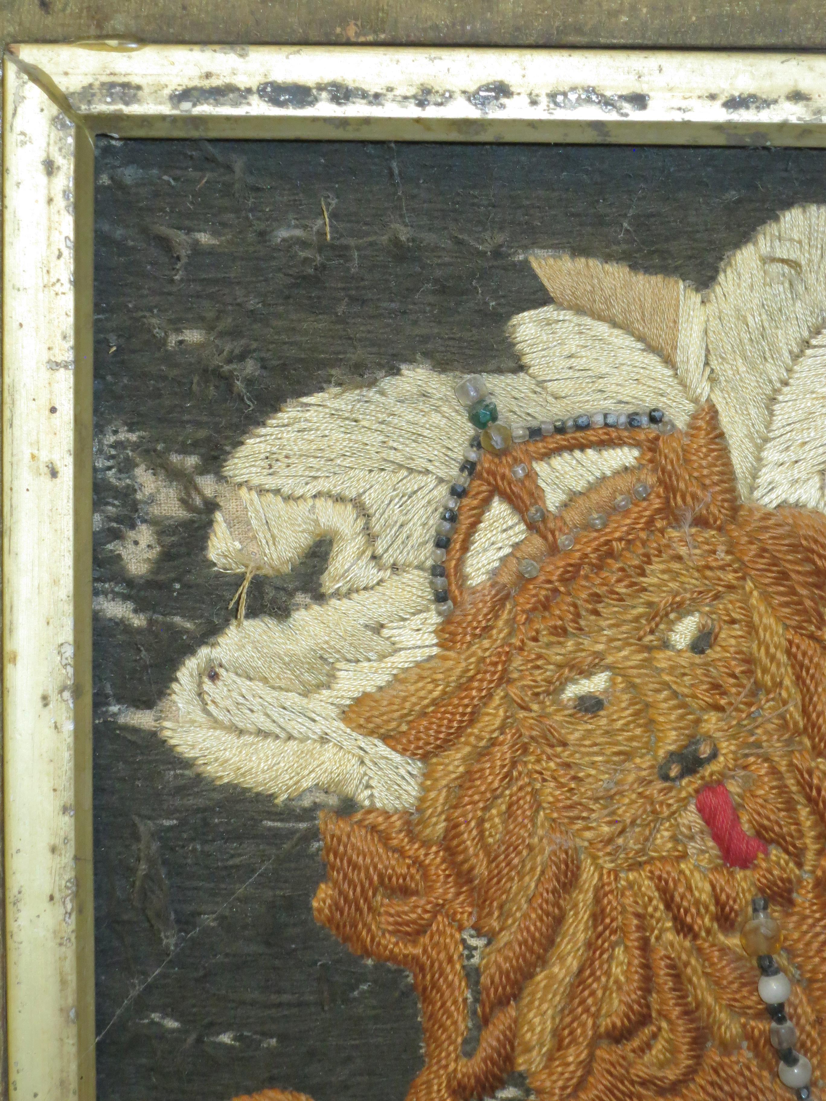 A 19TH CENTURY SAILOR'S WOOLWORK PICTURE AND FRAME - Image 3 of 8