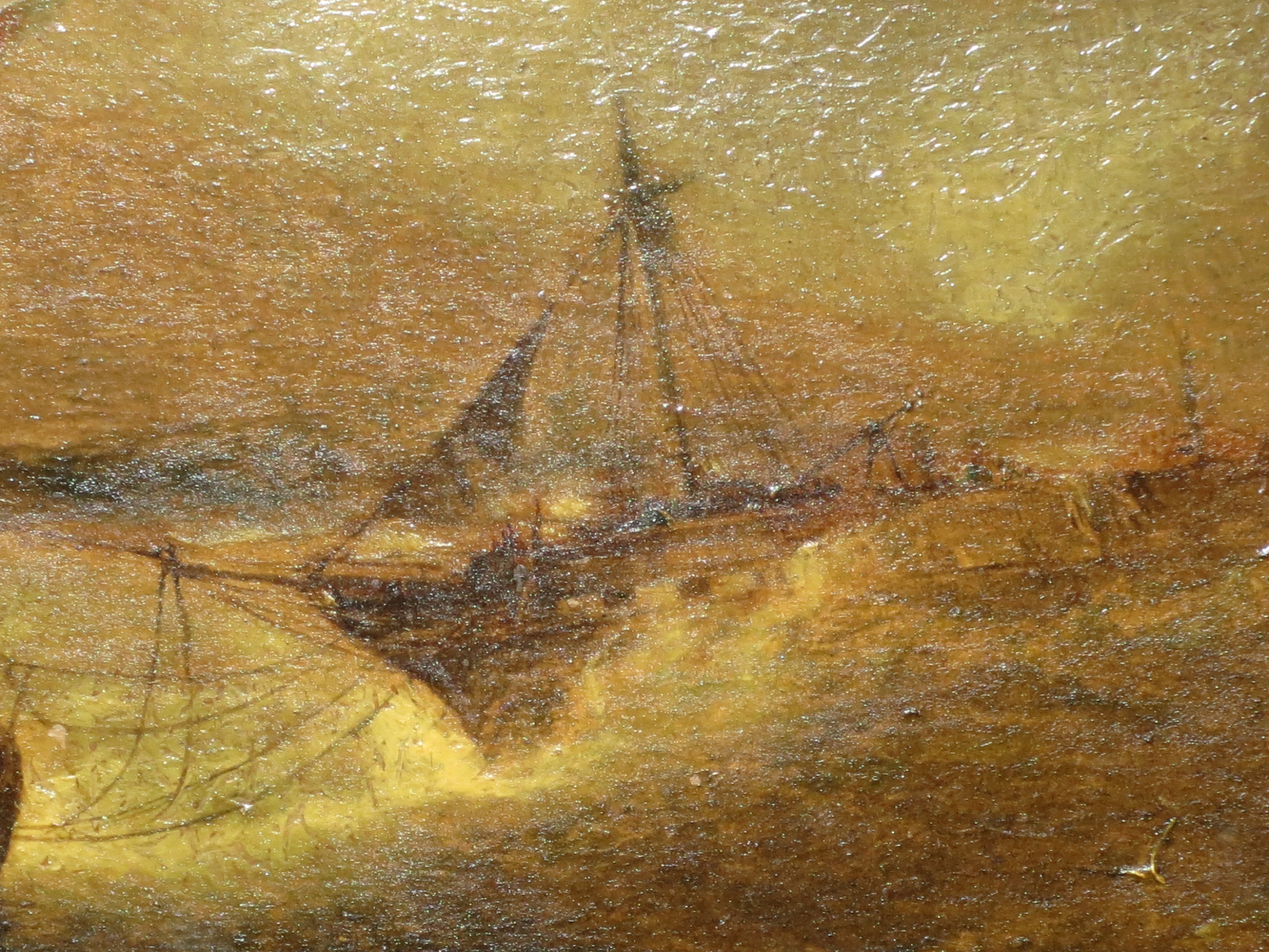 ENGLISH SCHOOL (MID 19TH CENTURY) - A PADDLE TUG TOWING A WRECK OFF WHITBY ABBEY; A SHIP IN - Image 5 of 8