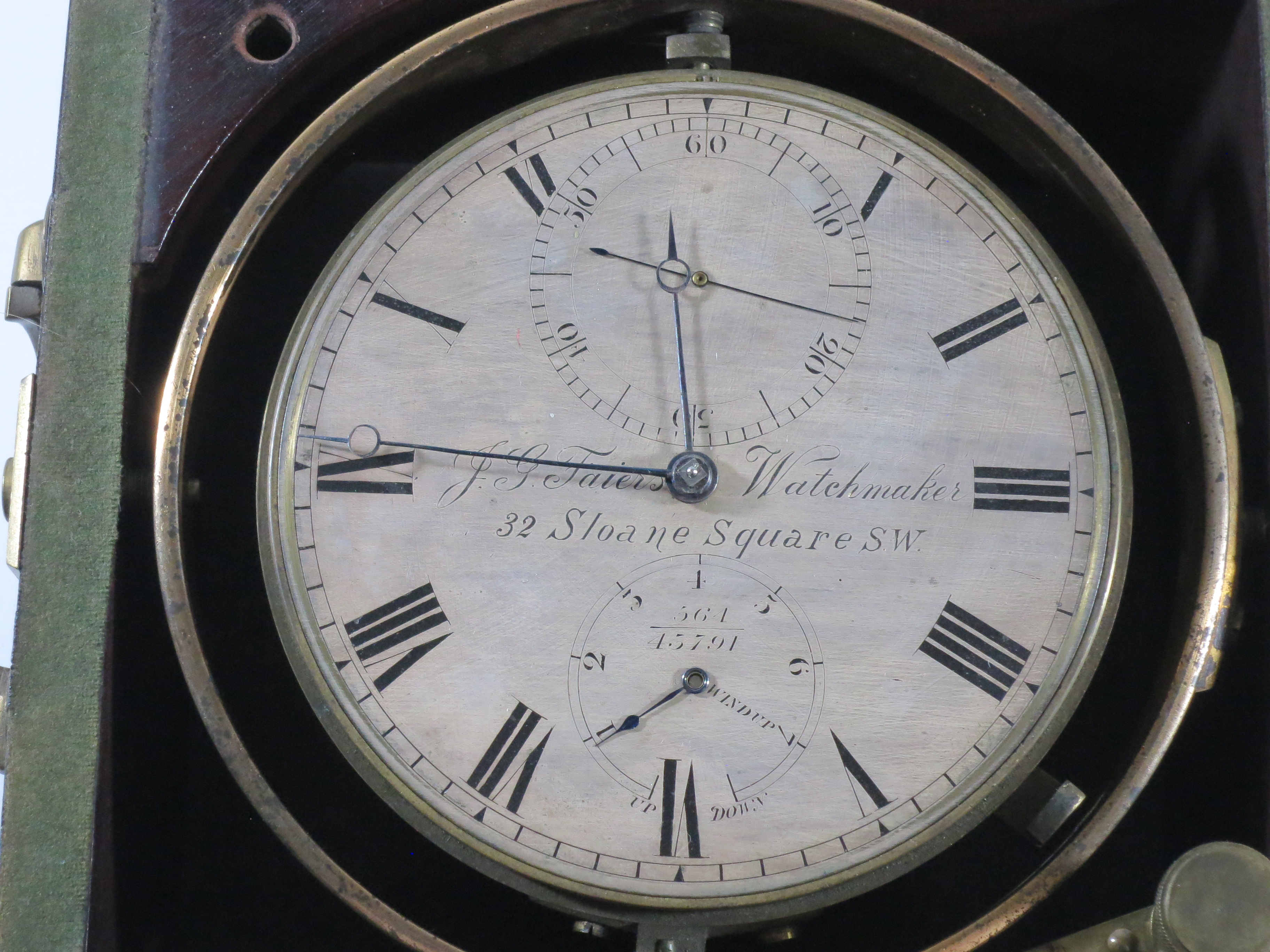 Ø AN EIGHT-DAY MARINE CHRONOMETER PROBABLY BY R.&W. ROSKELL AND RETAILED BY J.G. FAIERS LONDON, - Image 5 of 11