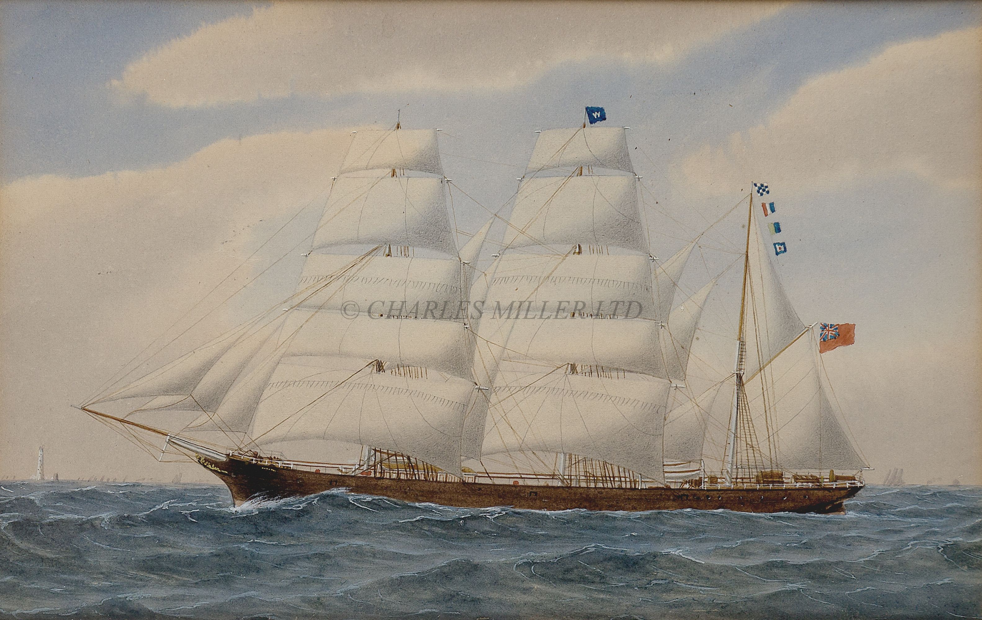 ENGLISH SCHOOL (CIRCA 1890) - STUDY OF THE BARQUE BEECHWOOD