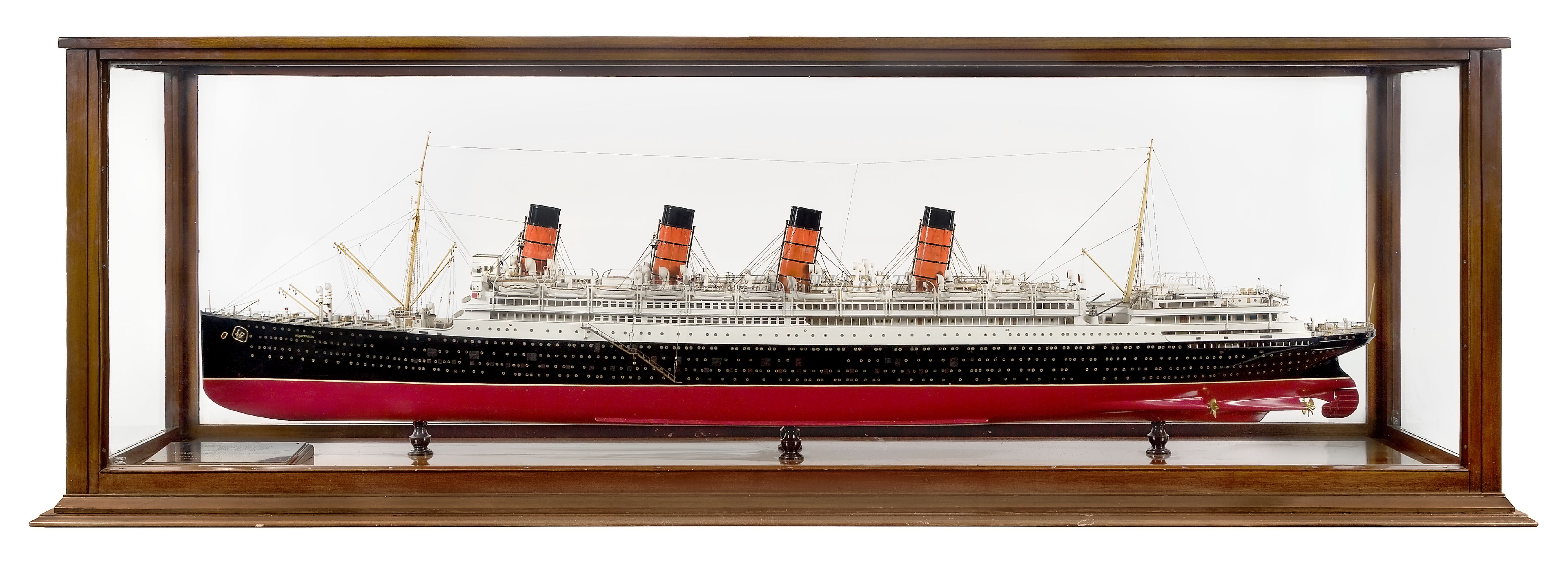 A FINE BUILDER'S MODEL FOR THE R.M.S. 'AQUITANIA', CONSTRUCTED BY JOHN BROWN & CO., CLYDEBANK FOR