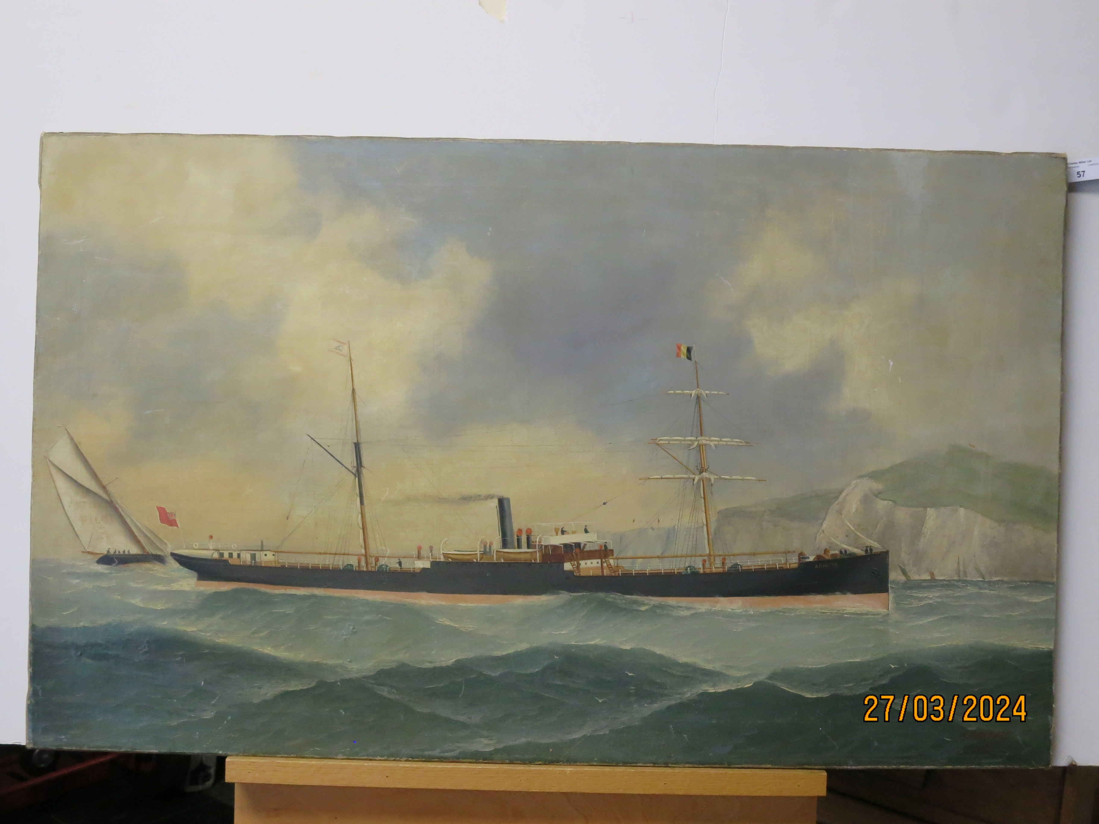 JOHN HENRY MOHRMANN (BELGIAN, 1857-1916) - THE R. MACANDREW & CO. PASSENGER-CARGO SHIP 'ARIOSTO' - Image 2 of 6