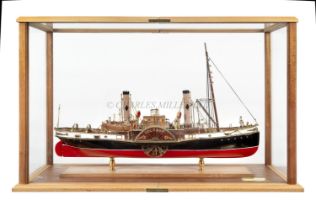 A 1:48 SCALE BUILDER'S-STYLE MODEL OF THE ADMIRALTY PADDLE TUG 'VOLCANO' [1899]