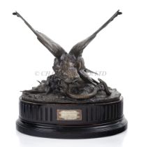 A BRONZE SCULPTURE PRESENTED TO THE EAGLE OIL AND SHIPPING CO. LTD.