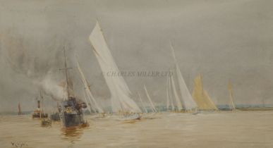 WILLIAM LIONEL WYLLIE (BRITISH, 1851-1931) - THE ISLE OF WIGHT FROM PORTSMOUTH