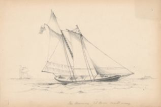 C* A* C* (19TH CENTURY) - A COLLECTION OF 9 PENCIL DRAWINGS ALL WITH TITLES INCLUDING 'SLOOP OF WAR'