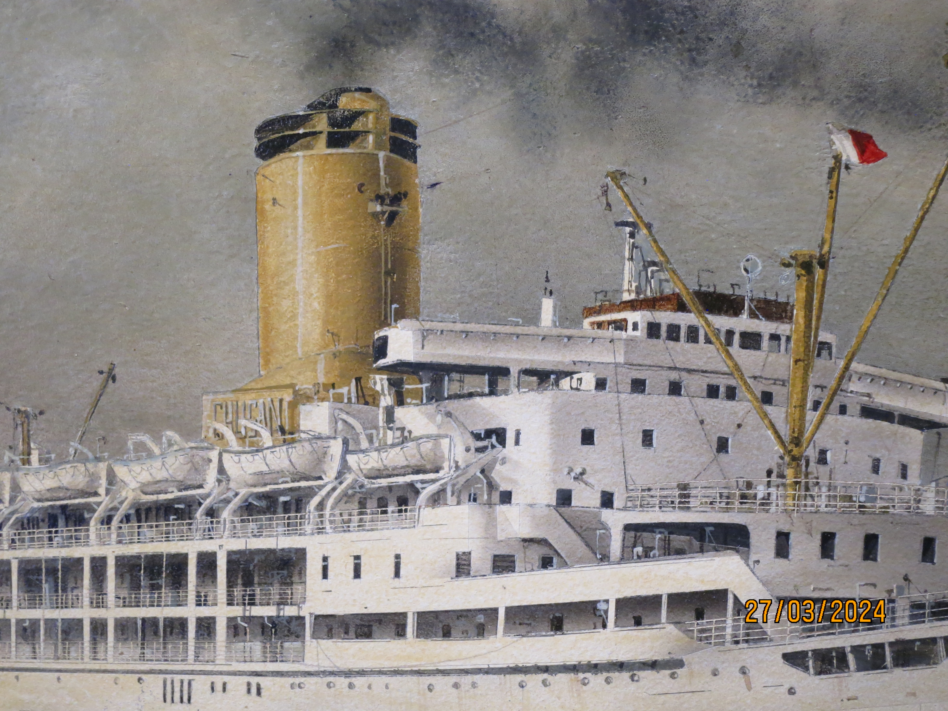 δ ROBERT G. LLOYD (BRITISH, B. 1969) - THE P&O LINER S.S. 'CHUSAN' PICTURED IN THE RIVER THAMES OFF - Image 5 of 6
