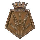 THE SCREEN BADGE FOR H.M. LIGHT CRUISER 'CERES' 1917